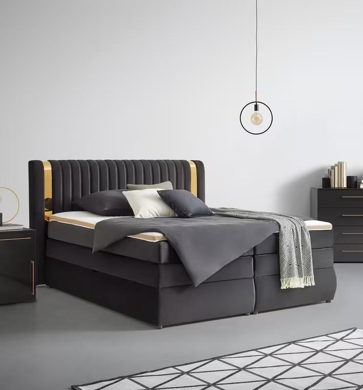 Boxspring Krevet Minola Gold 180/200 cm , crna
